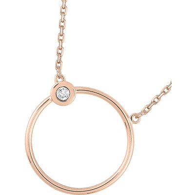 Collier en or rose et diamant 0.01ct