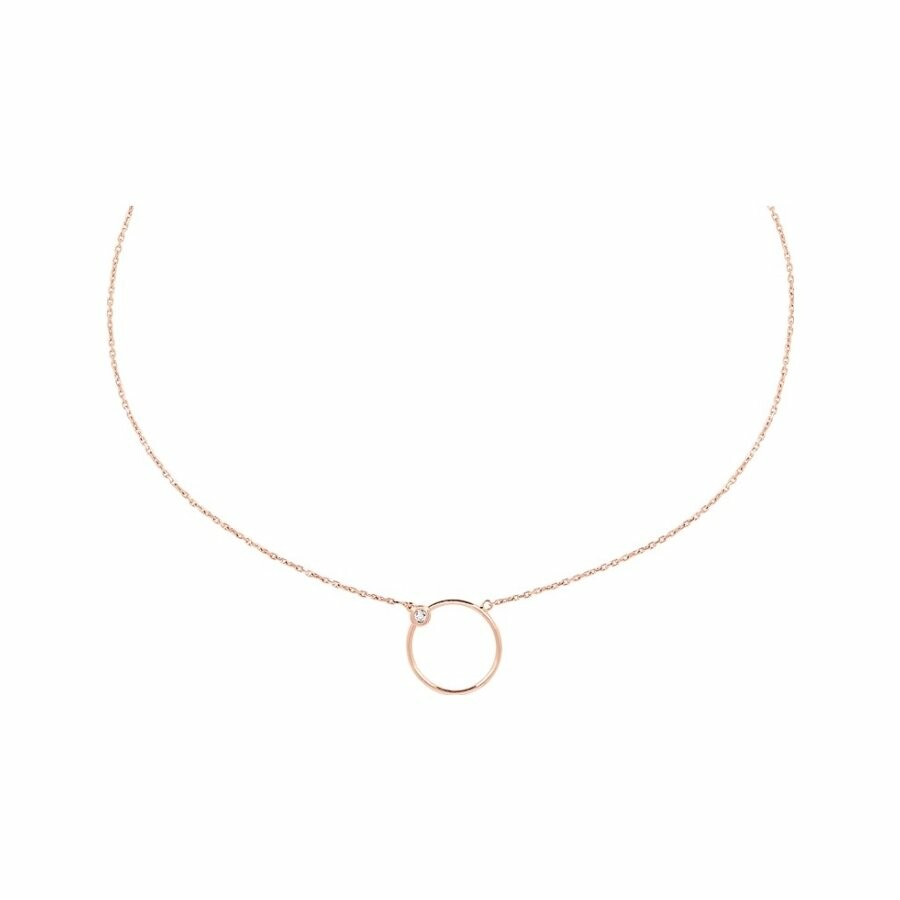 Collier en or rose et diamant de 0.005ct