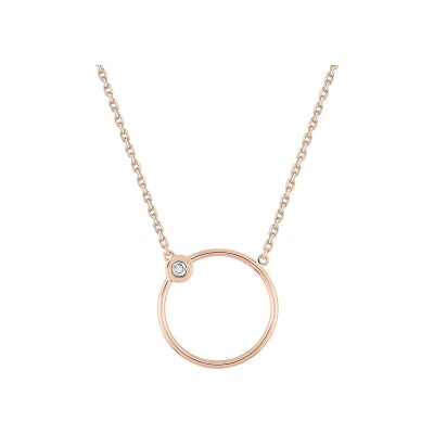 Collier en or rose et diamant 0.01ct