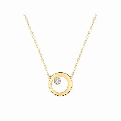 Collier en or jaune et diamant de 0.02ct