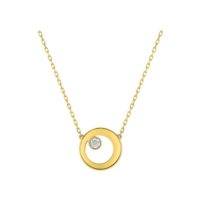 Collier en or jaune, or blanc et diamant 0.015ct