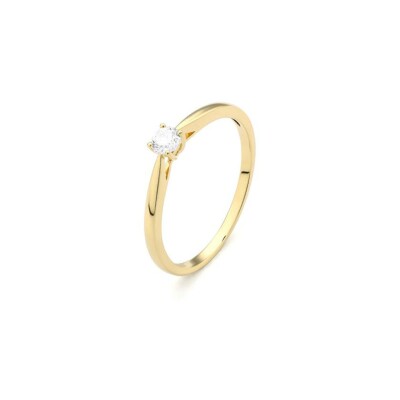 Solitaire en or jaune et diamants de 0.15ct