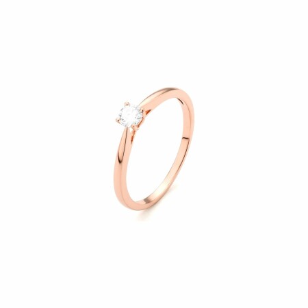 Bague en or rose et diamant de 0.2ct