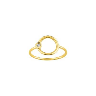 Bague en or jaune et diamant