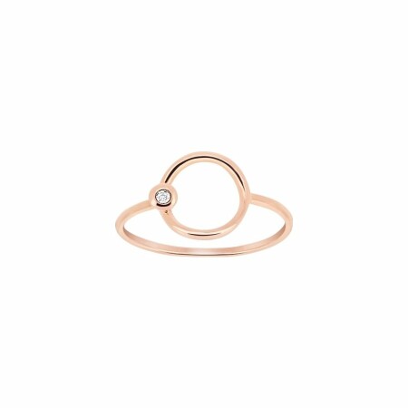 Bague en or rose et diamant de 0.005ct