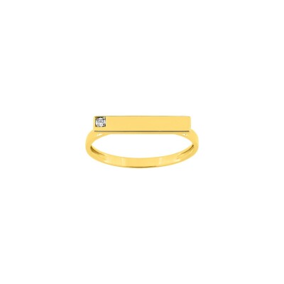 Bague en or jaune, or blanc et diamant, 0.01ct