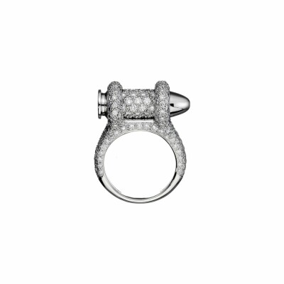 Bague Akillis Bang Bang en or blanc pavée de diamants