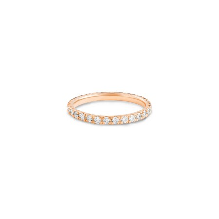 GINETTE NY BE MINE Large wedding ring, rose gold and diamonds 