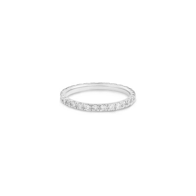 GINETTE NY BE MINE Large wedding ring, white gold and diamonds 