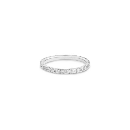 GINETTE NY BE MINE Large wedding ring, white gold and diamonds 