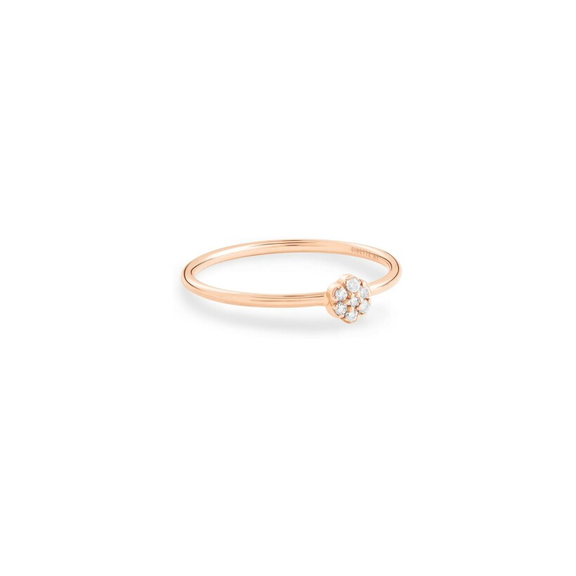 GINETTE NY BE MINE Mini Lotus ring, rose gold and diamonds