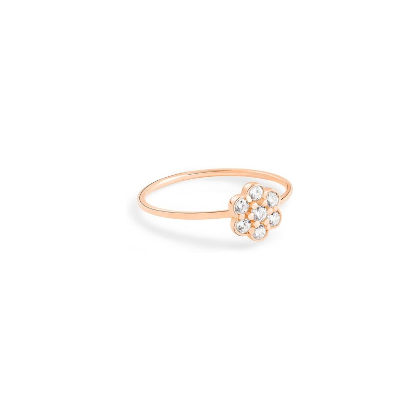 GINETTE NY BE MINE Lotus ring, rose gold and diamonds