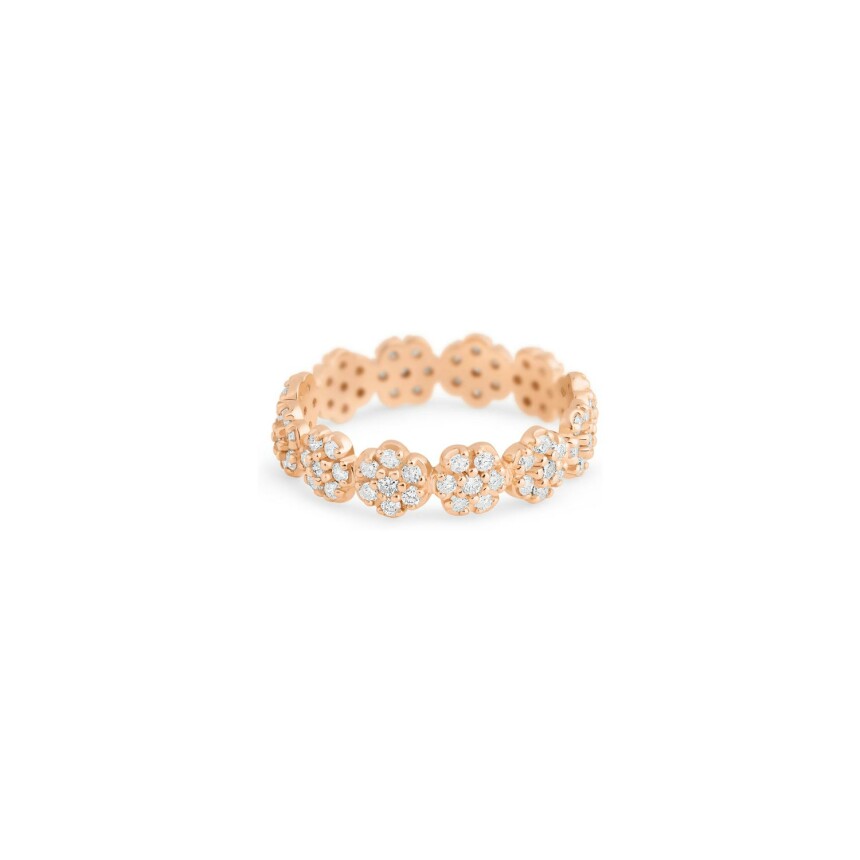 GINETTE NY BE MINE Mini Lotus wedding ring, rose gold and diamonds