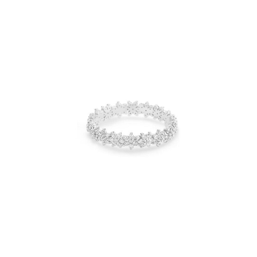 GINETTE NY BE MINE Mini Star wedding ring, white gold and diamonds