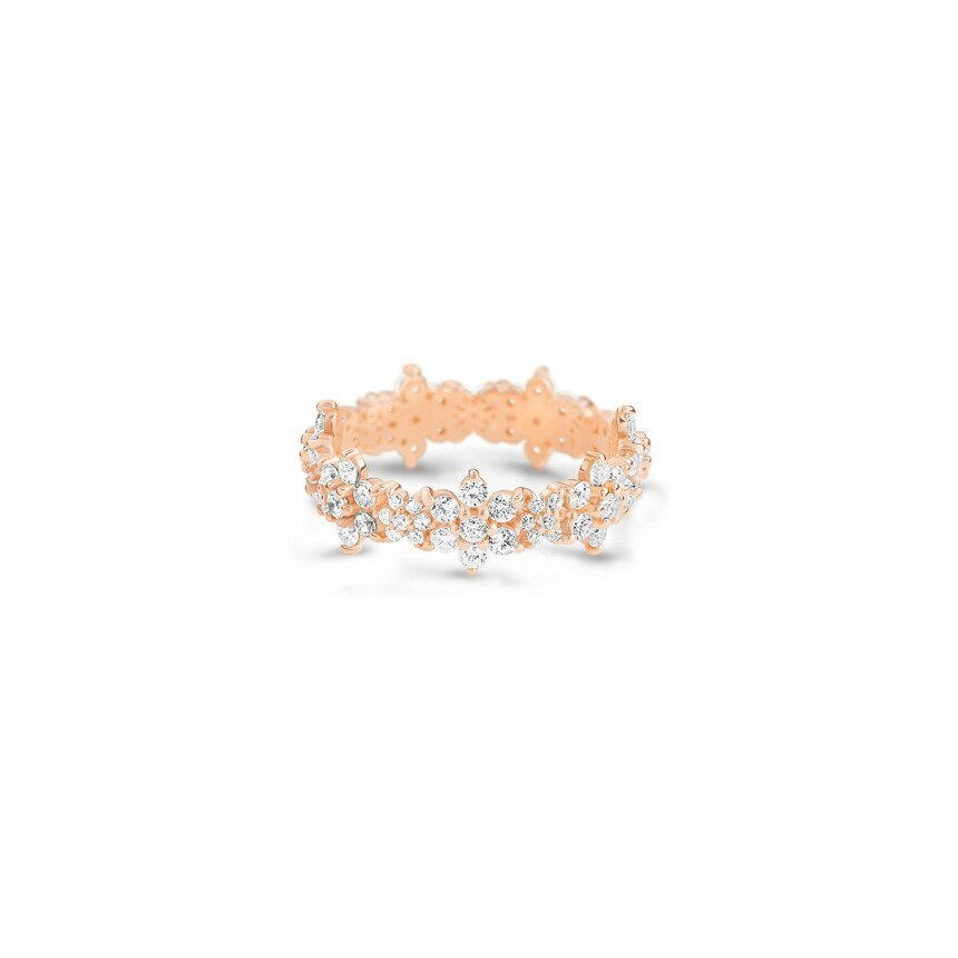GINETTE NY BE MINE Mix Star wedding ring, rose gold and diamonds 
