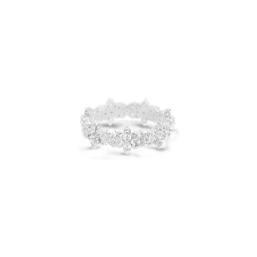 GINETTE NY BE MINE Mix Star wedding ring, white gold and diamonds 