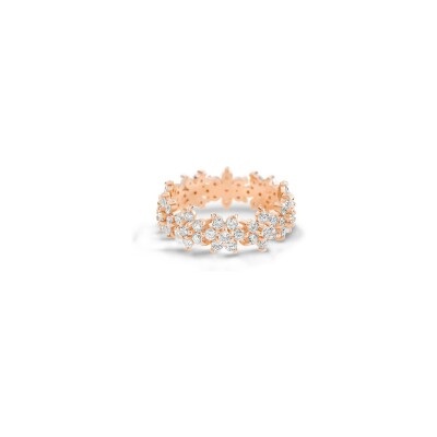 GINETTE NY BE MINE Star wedding ring, rose gold and diamonds