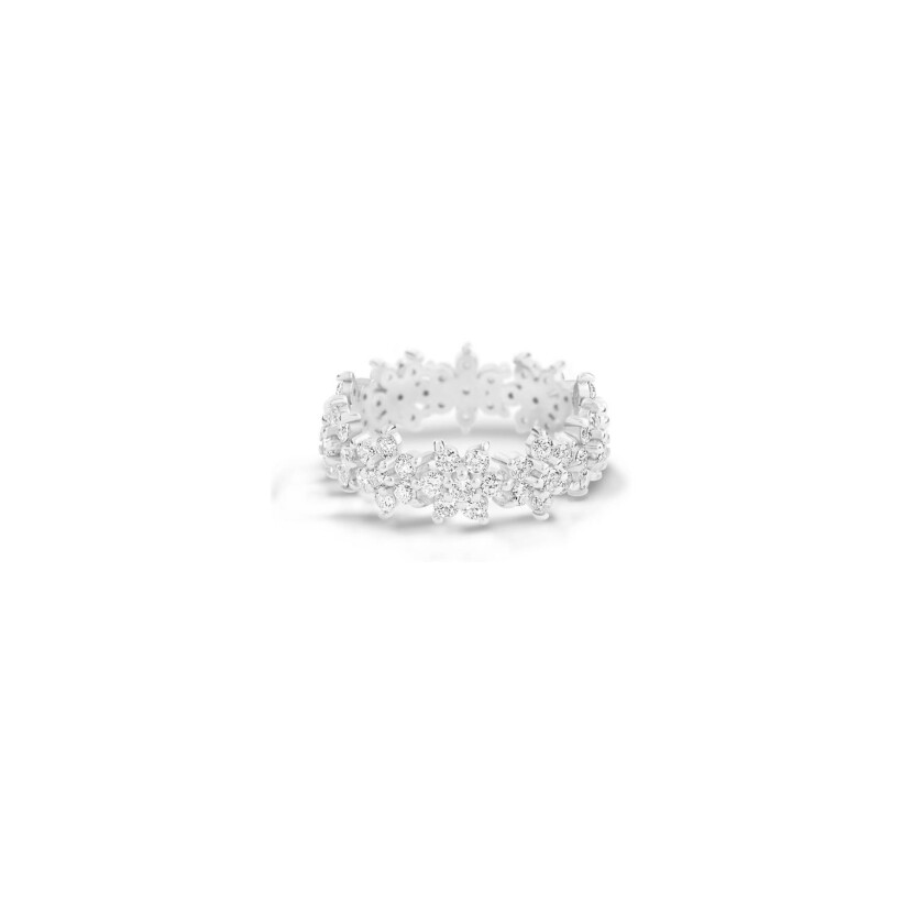 GINETTE NY BE MINE Star wedding ring, white gold and diamonds