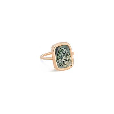 Bague Ginette NY BLISS BUDDHA en or rose et nacre