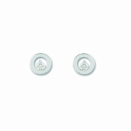 Boucles d'oreilles en or blanc et diamants de 0.02ct