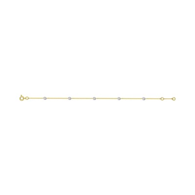Bracelet en or jaune, or blanc et diamant 0.075ct 