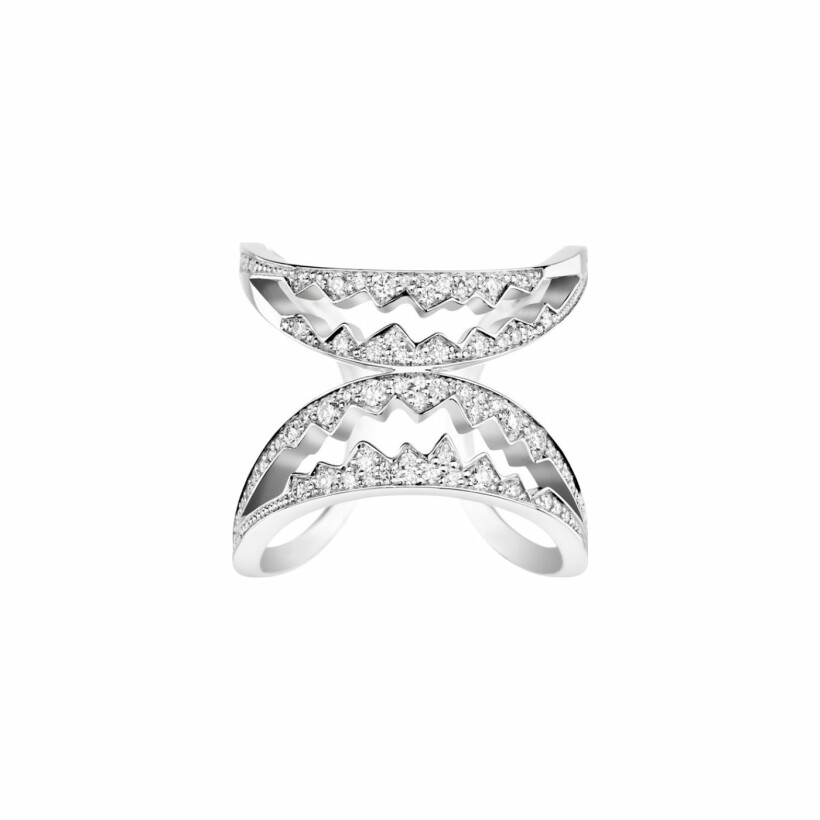 Akillis Capture luxury closed ring, white gold, diamond pave