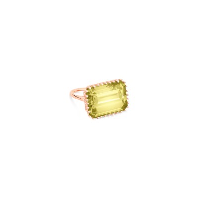 Bague GINETTE NY COCKTAIL en or rose et quartz