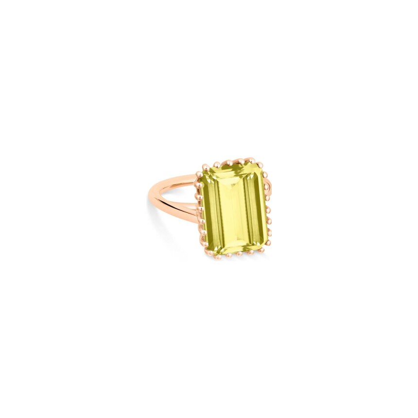 GINETTE NY COCKTAIL ring, rose gold and quartz