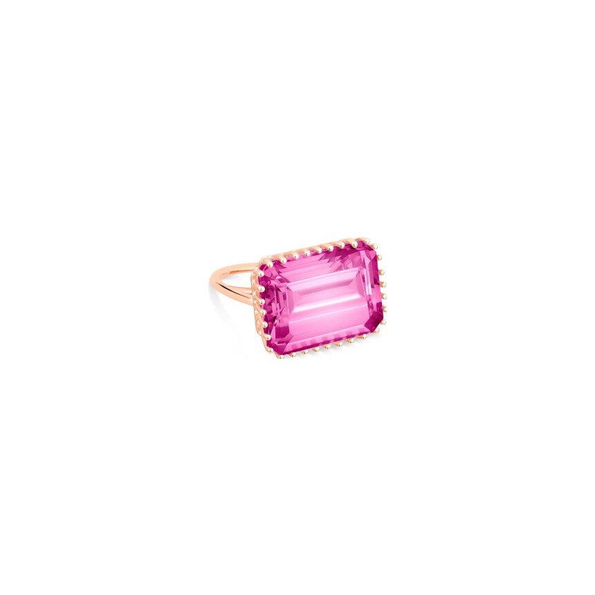 GINETTE NY COCKTAIL ring, rose gold and topaz