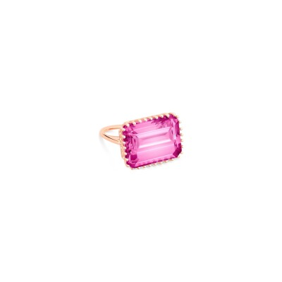 Bague GINETTE NY COCKTAIL en or rose et topaze