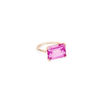 Bague GINETTE NY COCKTAIL en or rose et topaze