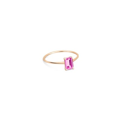 Bague GINETTE NY COCKTAIL en or rose et topaze