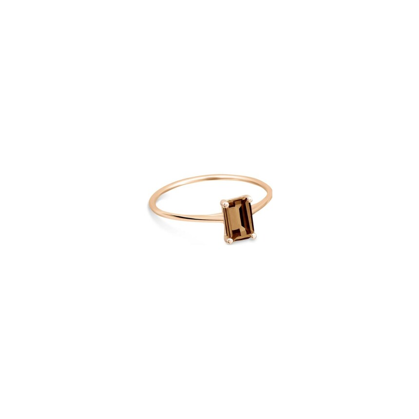 GINETTE NY COCKTAIL ring, rose gold and smoked quartz