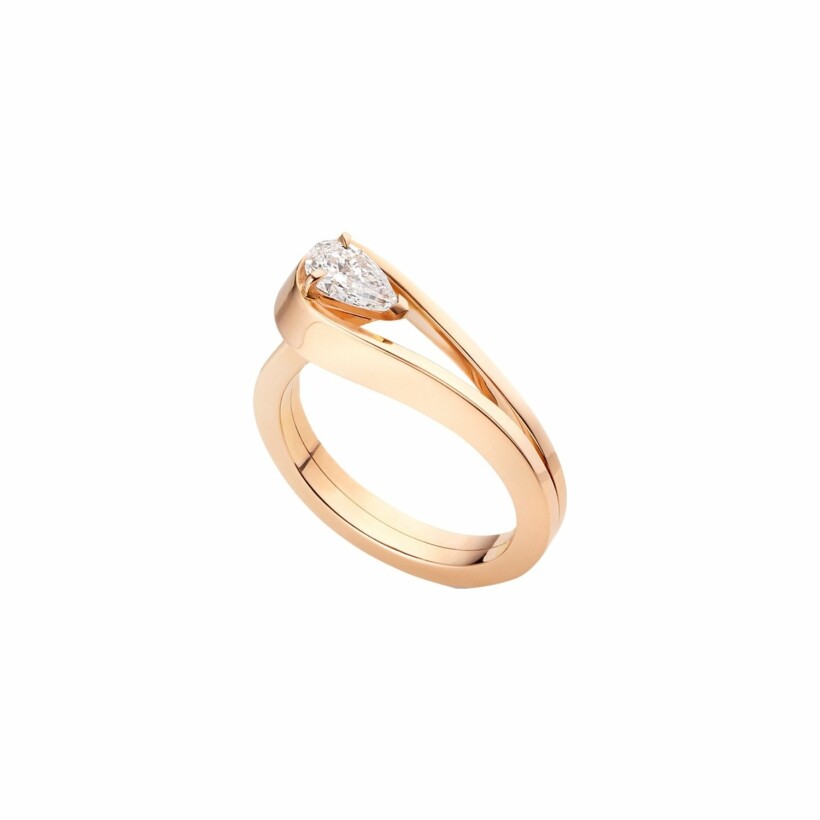 Repossi Serti Inversé Ring mit Roségold und Diamant