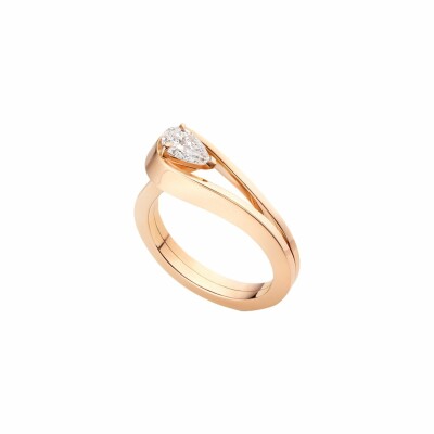 Bague Repossi Serti Inversé  en or rose et diamant