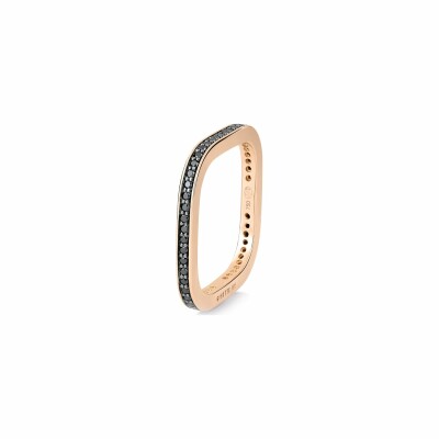 Bague Ginette NY BLACK DIA ICONS en or rose et diamants noirs