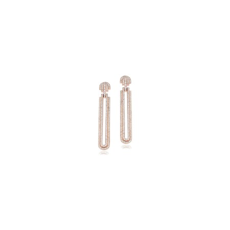 Retro Casablanca earrings, rose gold and diamonds