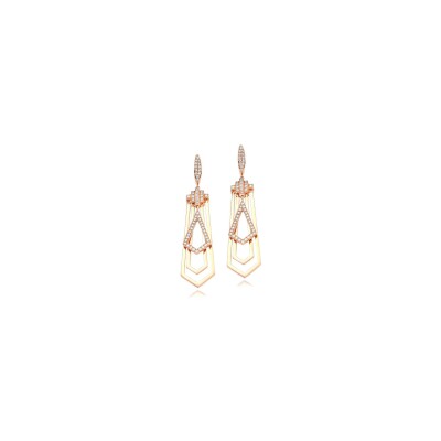 Boucles d'oreilles Retro Casablanca en or rose et diamants