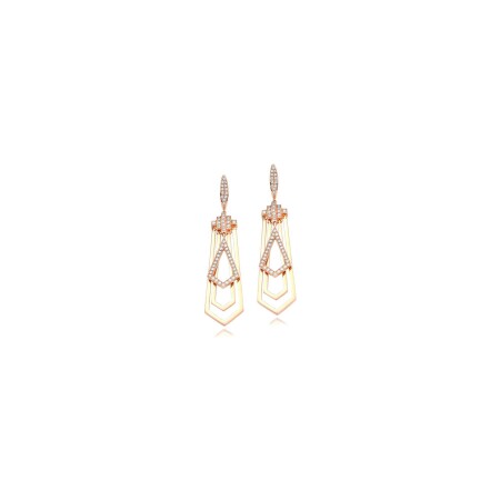 Retro Casablanca earrings, rose gold and diamonds