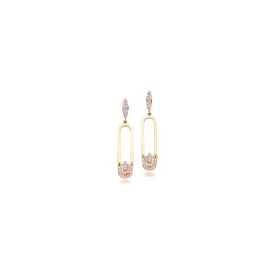 Boucles d'oreilles Retro Casablanca en or rose et diamants