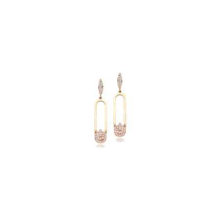 Retro Casablanca earrings, rose gold and diamonds