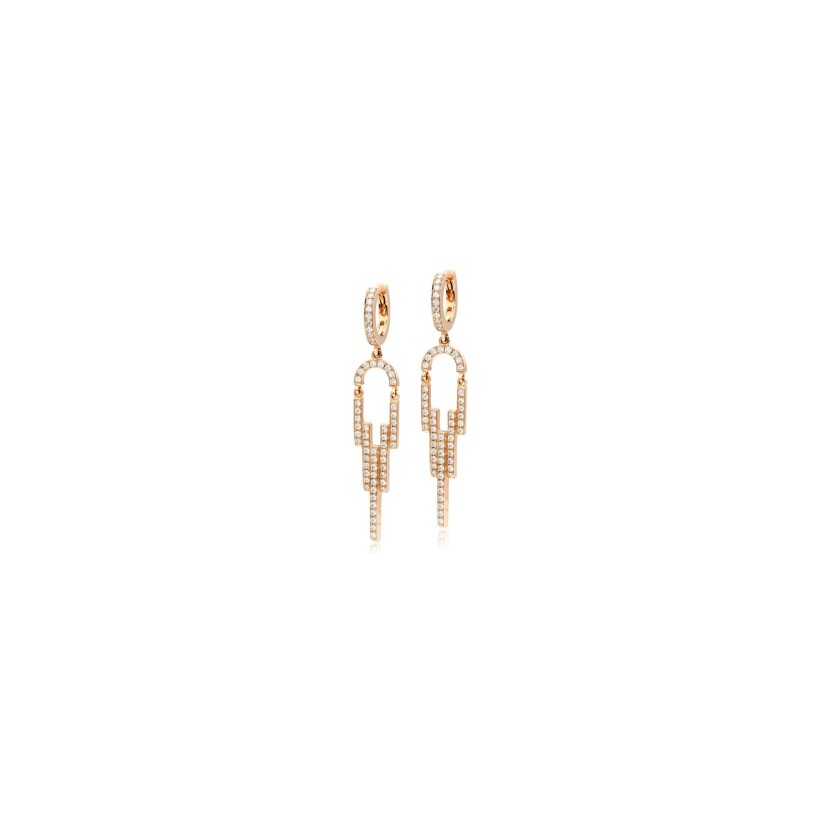 Retro Casablanca earrings, rose gold and diamonds