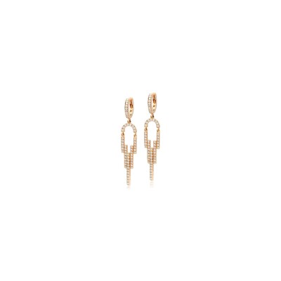 Boucles d'oreilles Retro Casablanca en or rose et diamants