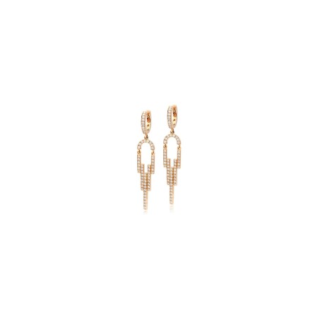 Retro Casablanca earrings, rose gold and diamonds