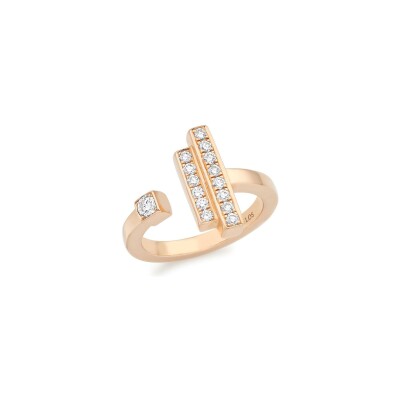 Retro Casablanca ring, rose gold and diamonds