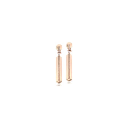 Retro Casablanca earrings, rose gold and diamonds