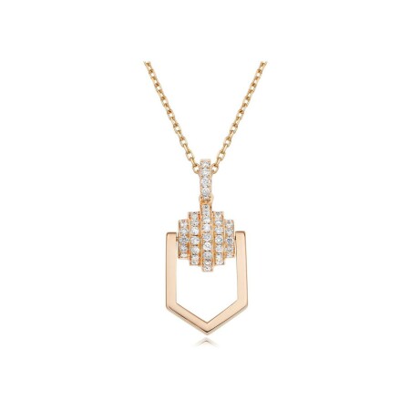 Retro Casablanca necklace, rose gold and diamonds