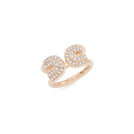 Retro Casablanca ring, rose gold and diamonds