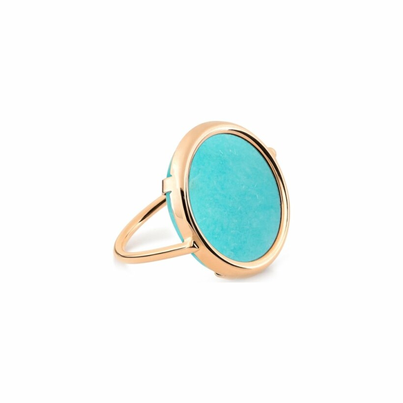 GINETTE NY DISC RINGS ring, rose gold and amazonite               