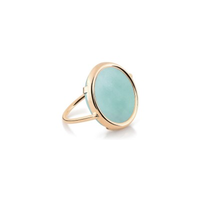 GINETTE NY DISC RINGS ring, rose gold and amazonite               